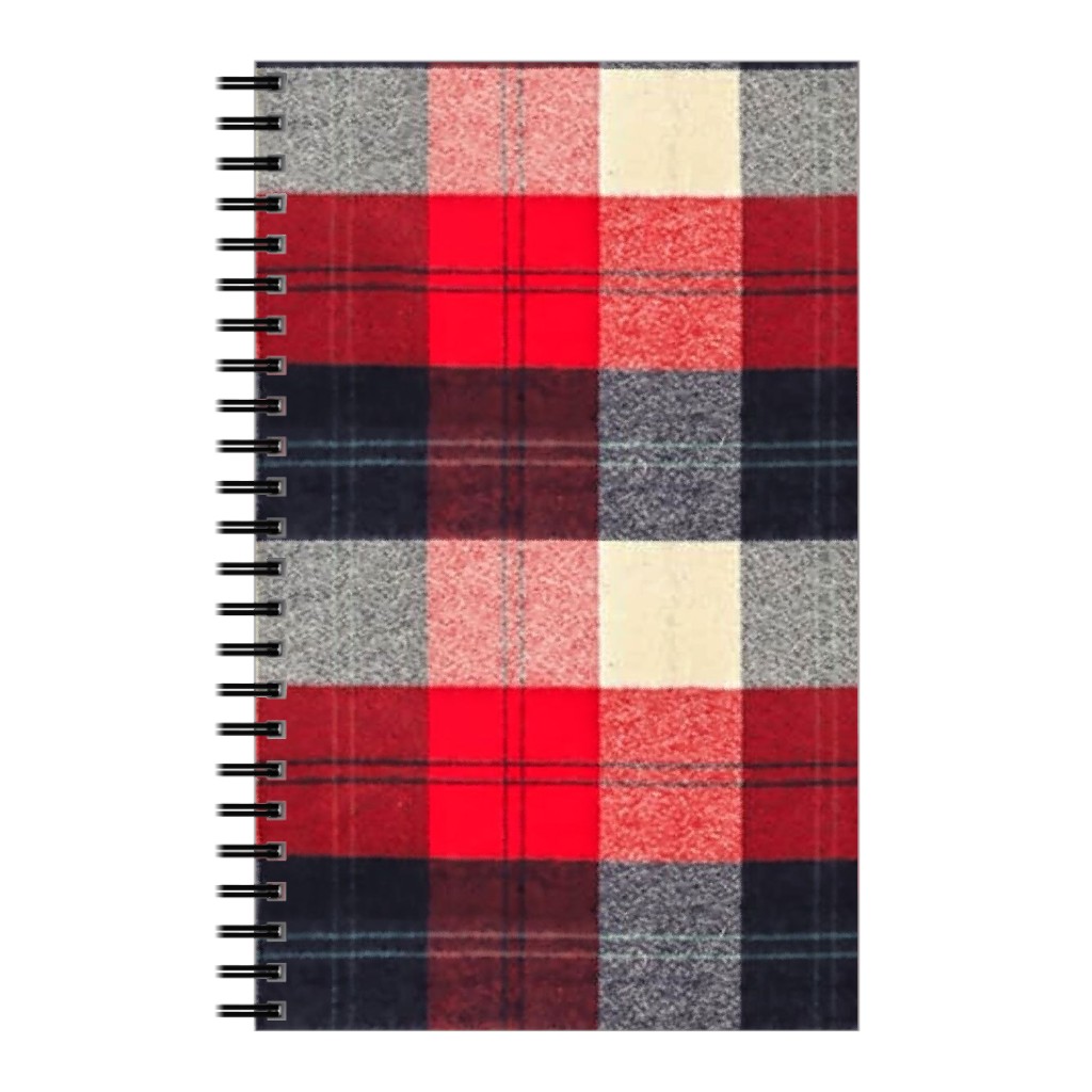 Lumberjack Flannel Buffalo Plaid - Red Notebook, 5x8, Red