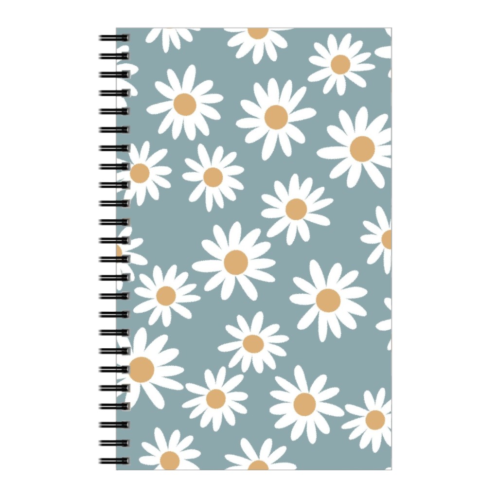 Daisies Notebook, 5x8, Blue