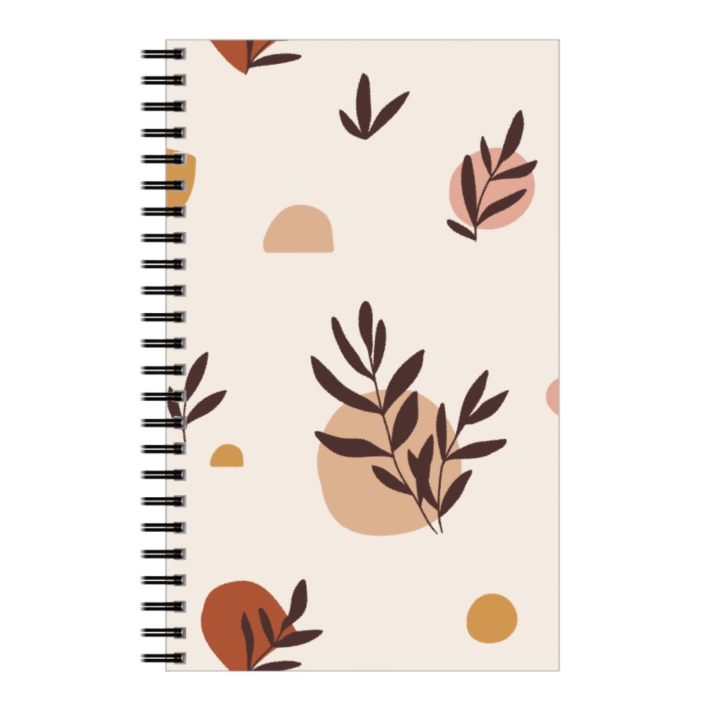 Abstraction and Tropical Leaves - Light Notebook, 5x8, Beige