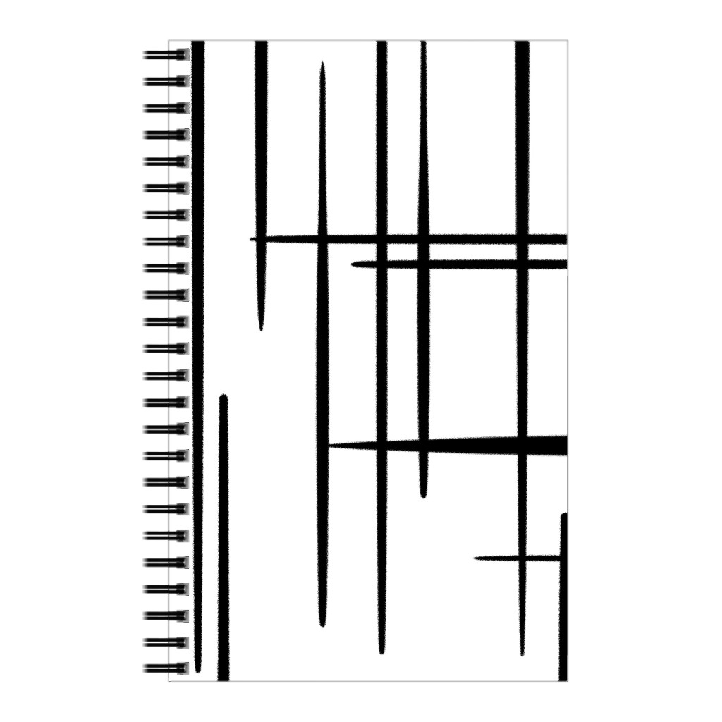 Abstract Line Pattern Notebook, 5x8, White