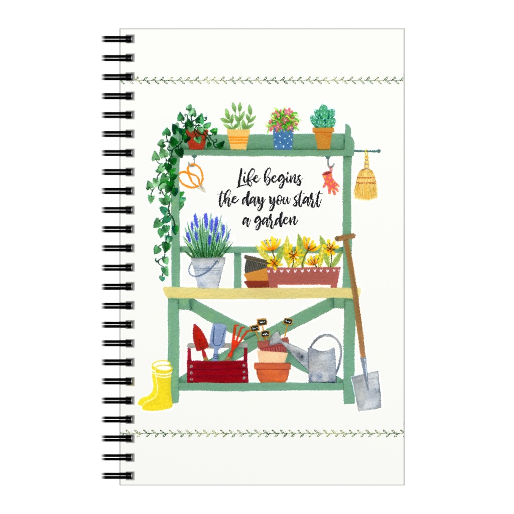 Life Begins the Day You Start a Garden - Multi Notebook, 5x8, Multicolor