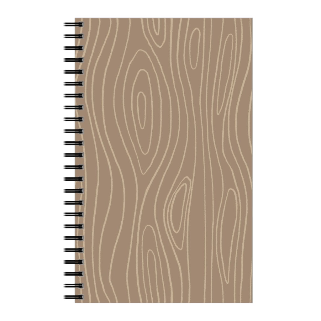 Wood Grain Notebook, 5x8, Brown, Cafe