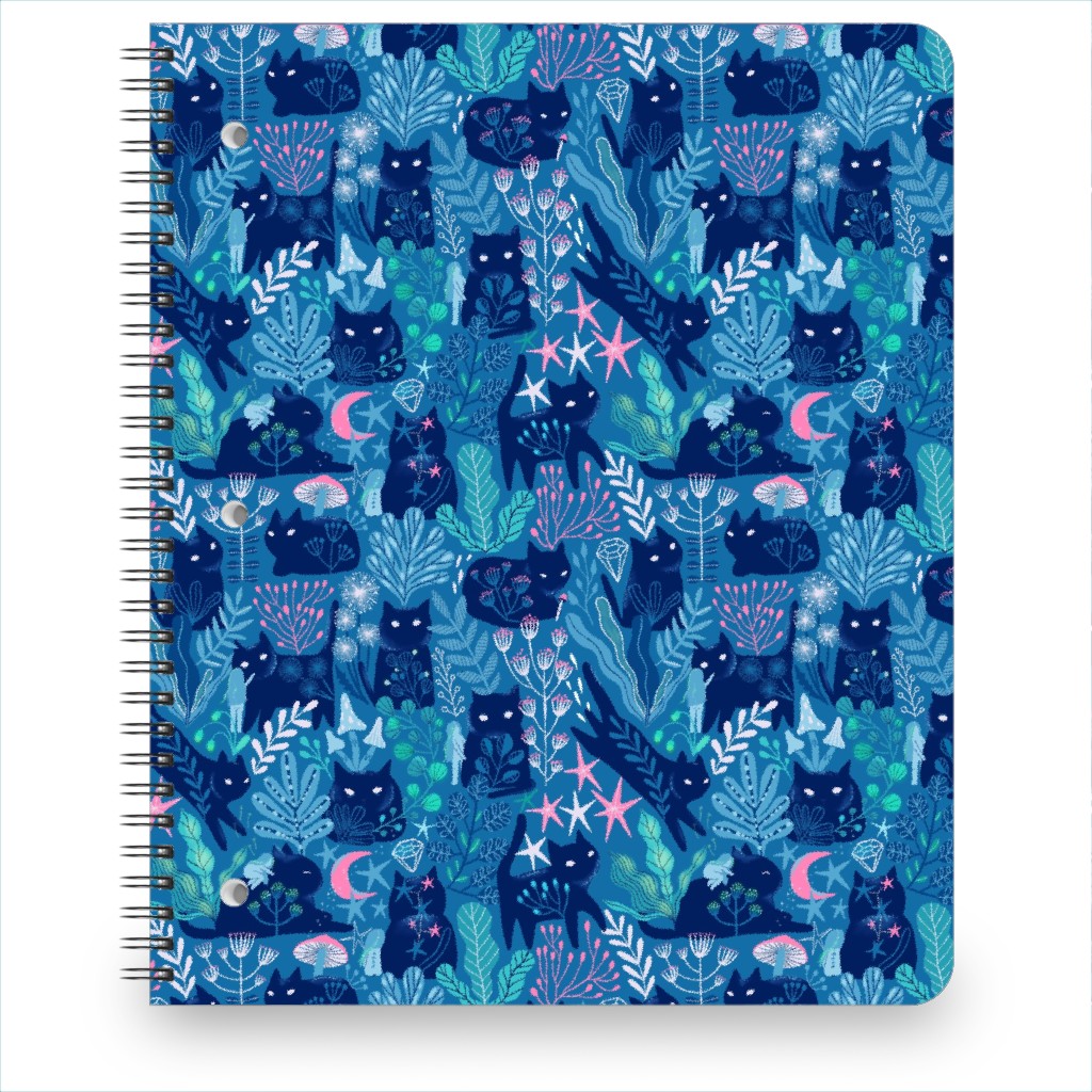 Meowgical Friends - Multicolor Notebook, 8.5x11, Blue