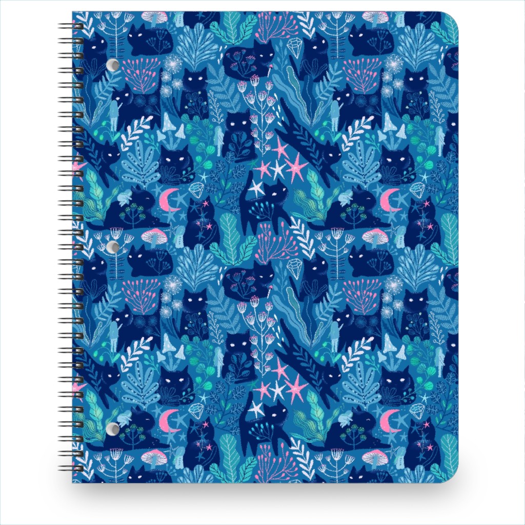 Meowgical Friends - Multicolor Notebook, 8.5x11, Blue, True Blue