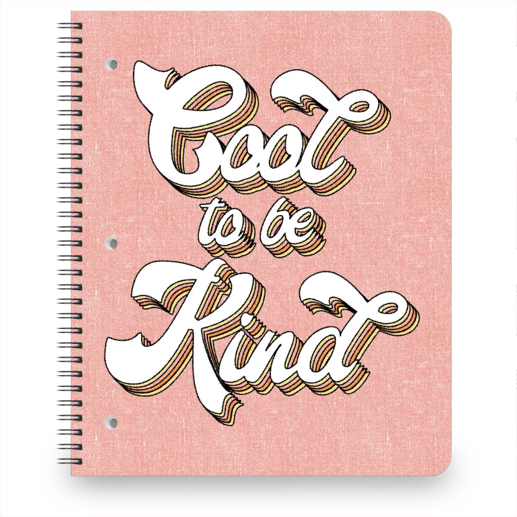 Cool To Be Kind - Textured Pink Notebook, 8.5x11, Pink