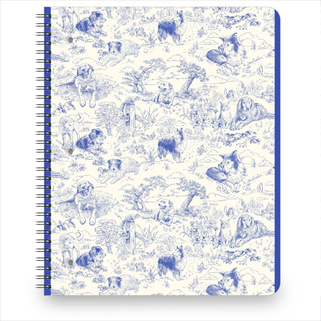 Country Dogs - Blue Notebook, 8.5x11, Blue, True Blue
