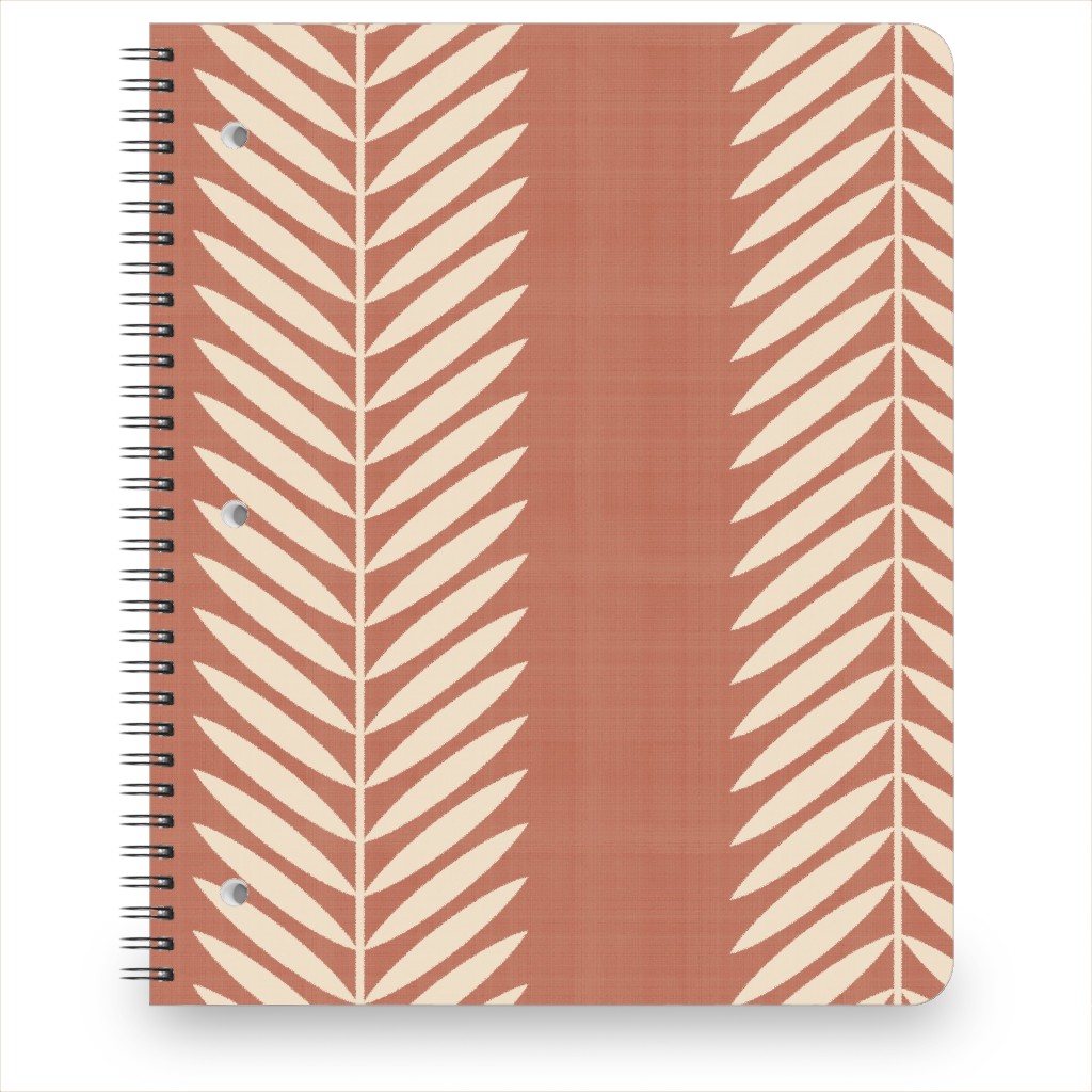 Laurel Leaf Stripe Notebook, 8.5x11, Pink