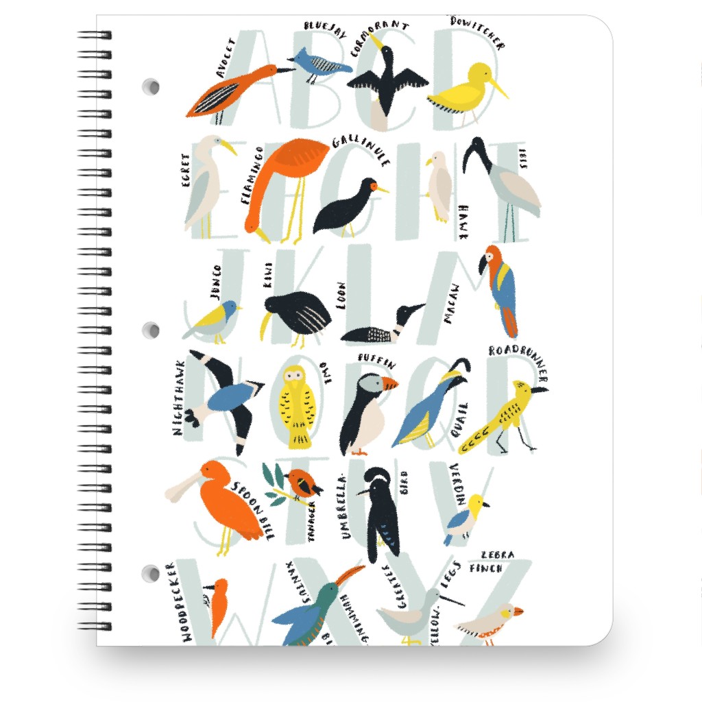 Abc Birds - Multi Notebook, 8.5x11, Multicolor