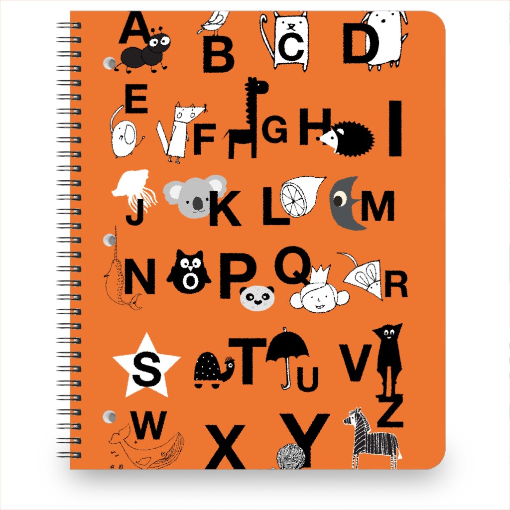 Abcs Notebook, 8.5x11, Orange, Persimmon