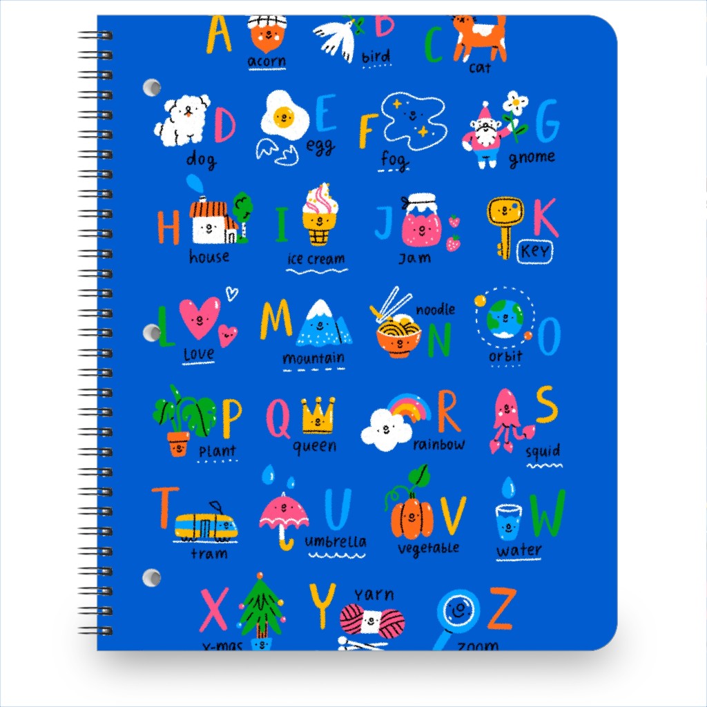 Easy and Fun Alphabet for Kids - Blue Notebook, 8.5x11, Blue