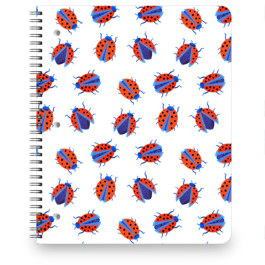 Classic Ladybugs Notebook, 8.5x11, Red