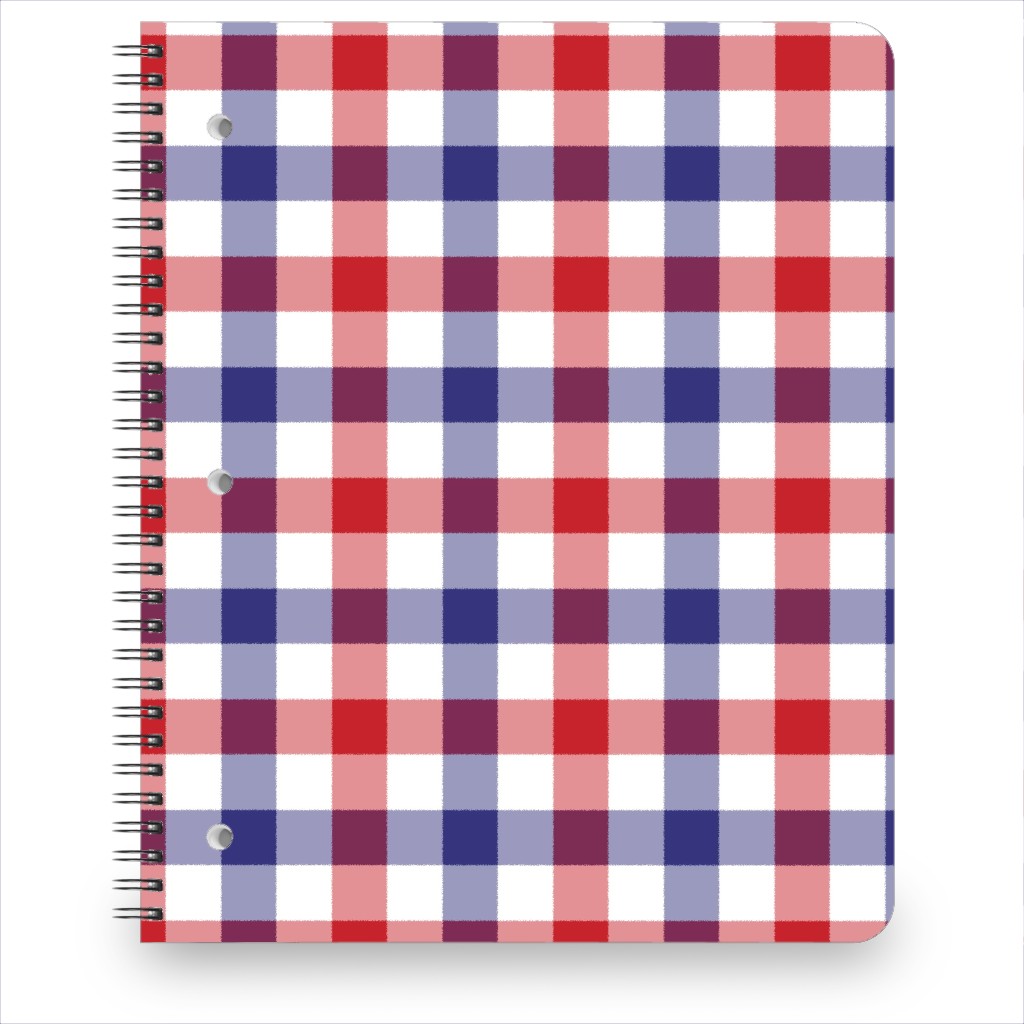 Red White and Blue Gingham Checks Notebook | Shutterfly