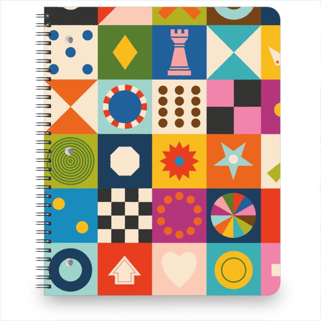 Game Cupboard Notebook, 8.5x11, Multicolor