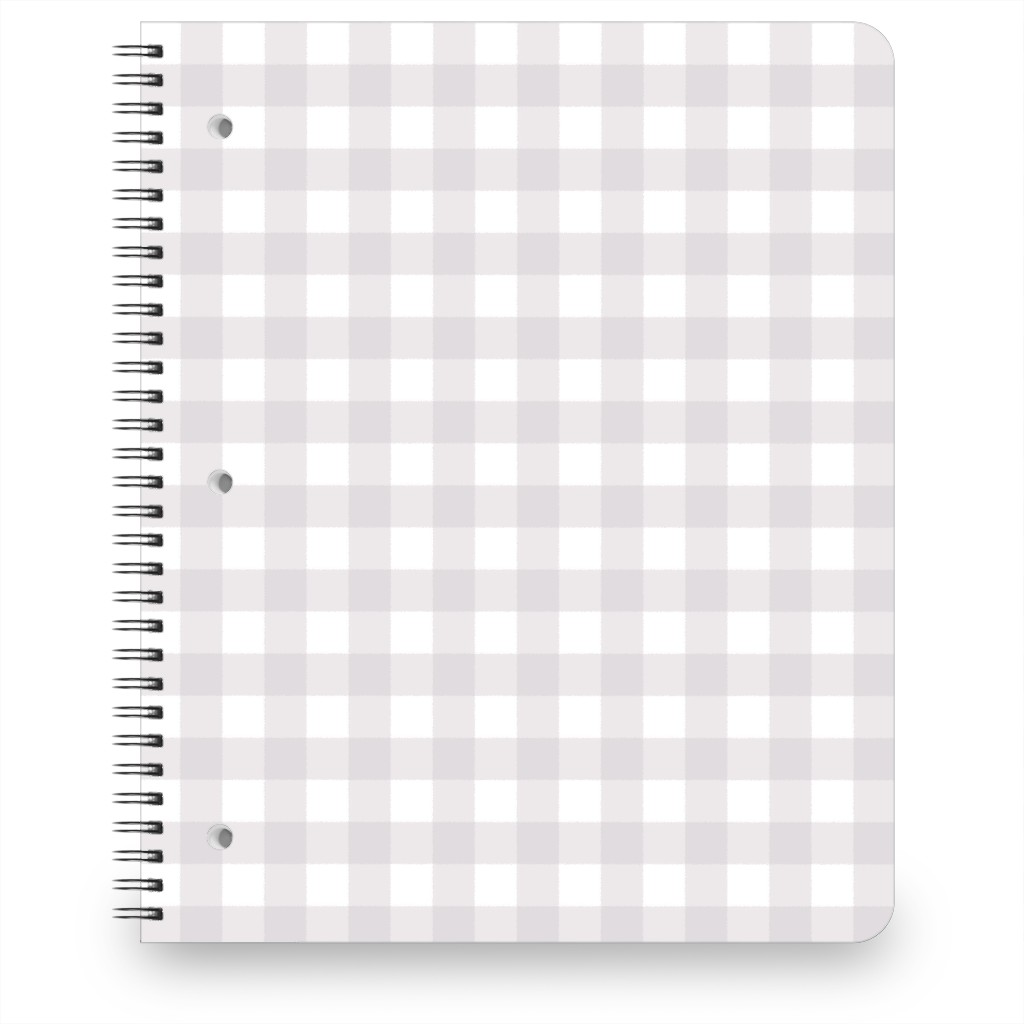Gingham Check Notebook, 8.5x11, Gray