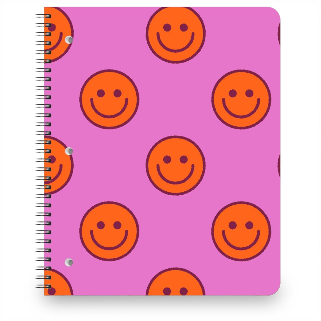 Smileys - Rasberry Sherbert Notebook, 8.5x11, Pink