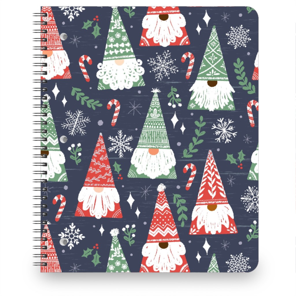 Folk Gnomes Notebook, 8.5x11, Multicolor
