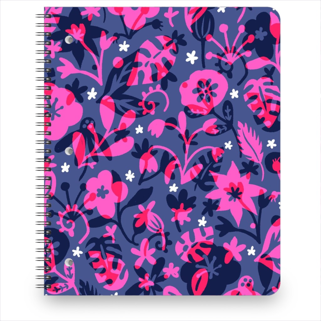 Tropical Floral - Fuchsia Notebook, 8.5x11, Pink, Bright Pink