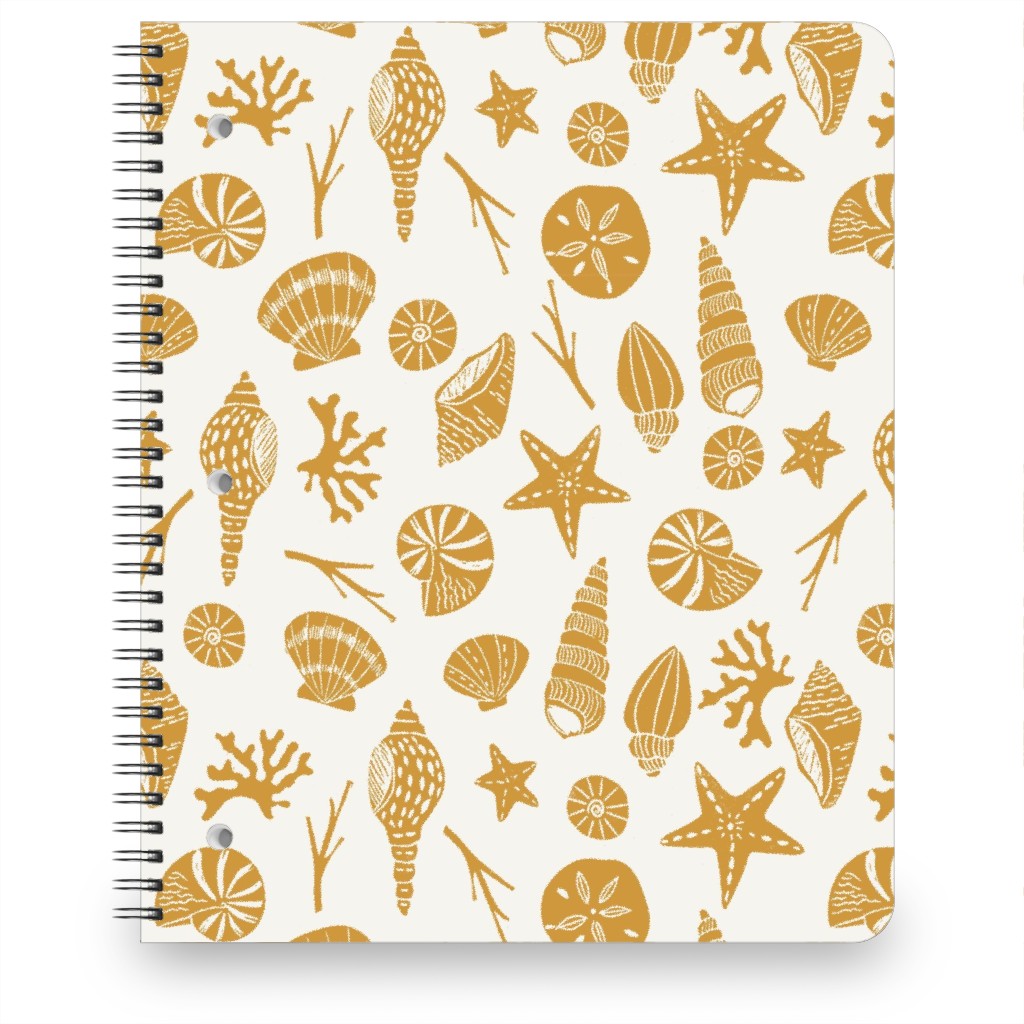 Seashells - Gold Notebook, 8.5x11, Yellow, Classic Yellow