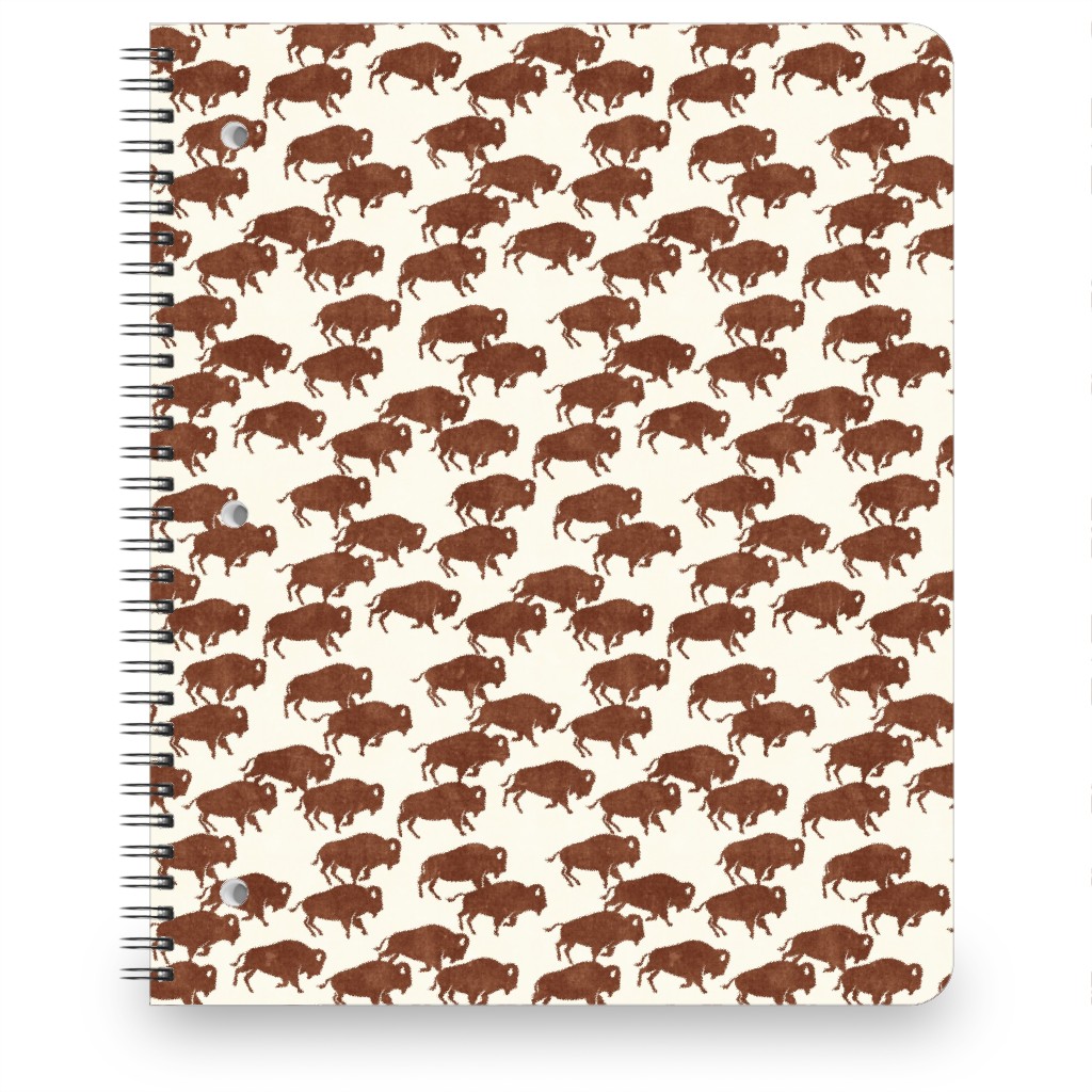 Bison Stampede - Brandywine Notebook, 8.5x11, Brown, Brown