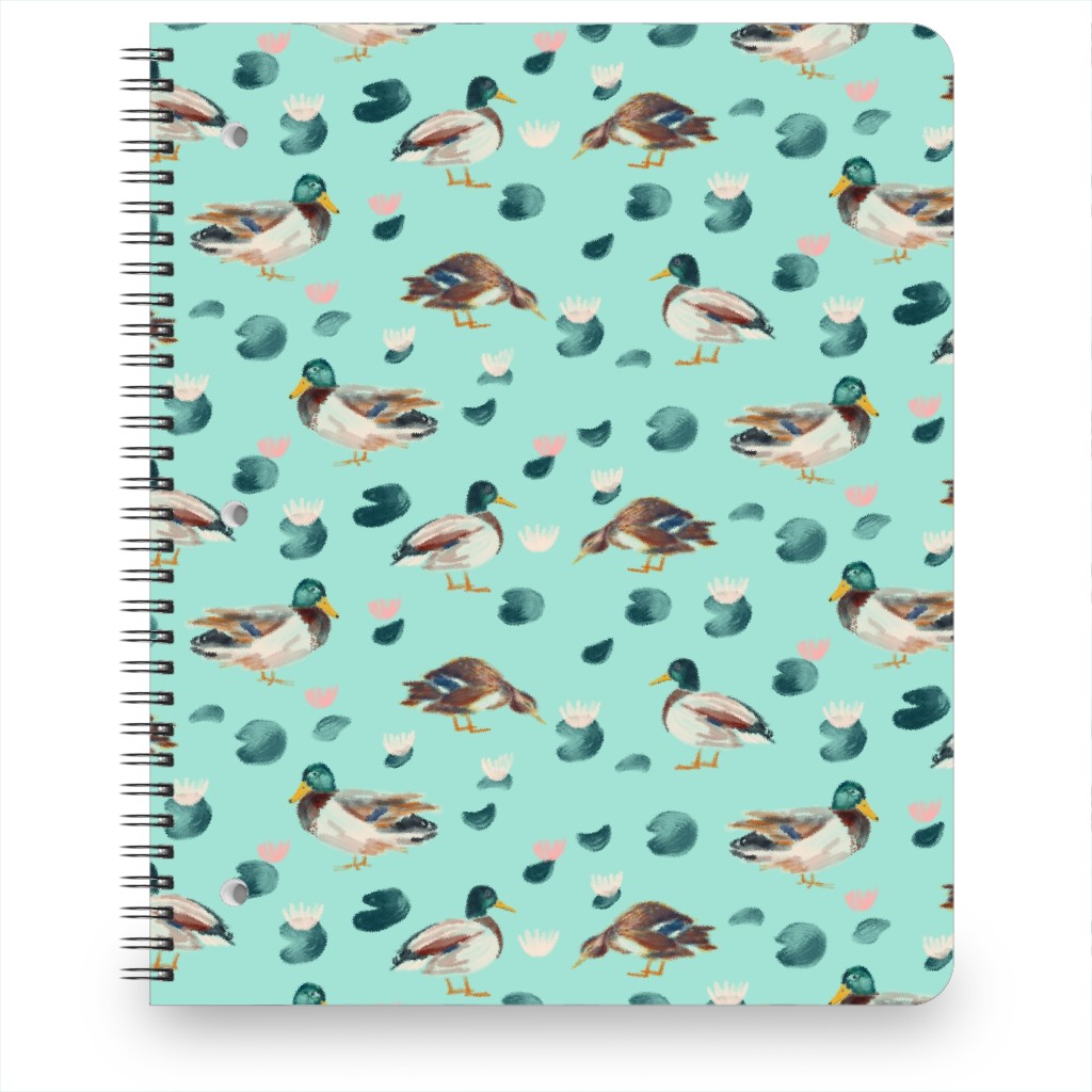 Mallard Ducks Notebook, 8.5x11, Green, Frost