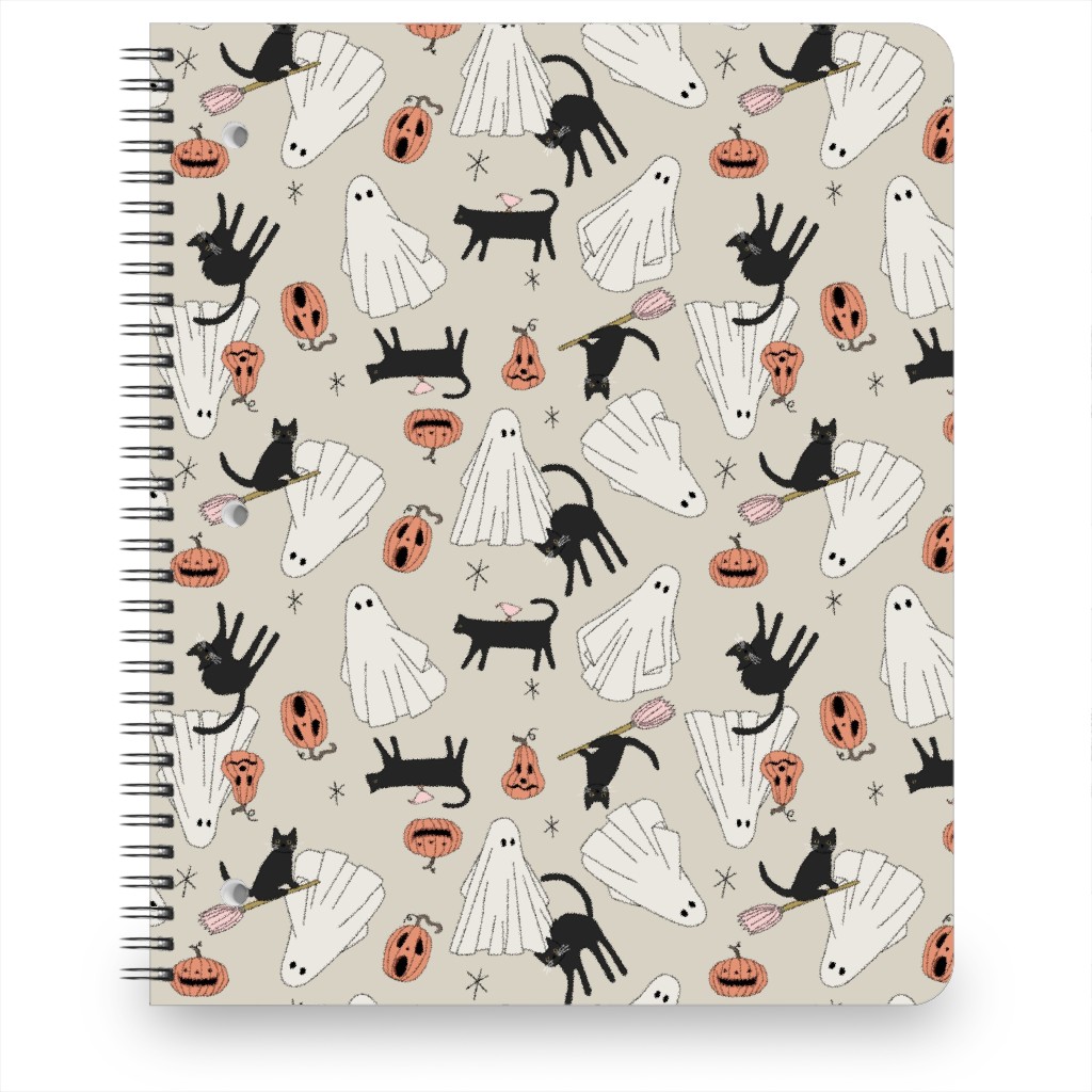 Spooky Halloween Notebook, 8.5x11, Beige, Pearl
