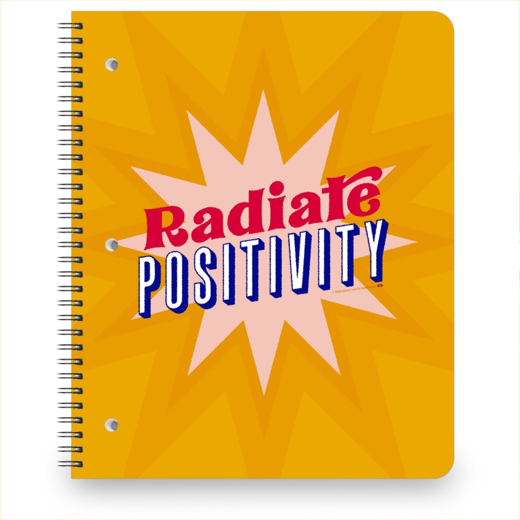 Radiate Positivity - Yellow Notebook, 8.5x11, Yellow