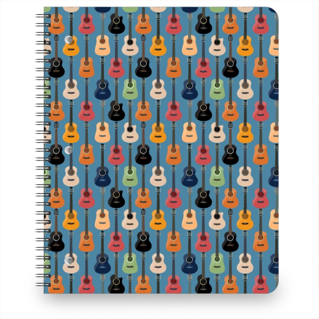 Guitars - Blue Notebook, 8.5x11, Blue, True Blue