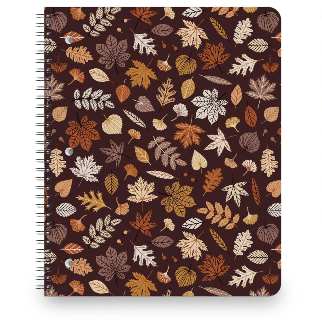 Falling Leaves - Brown Notebook, 8.5x11, Brown