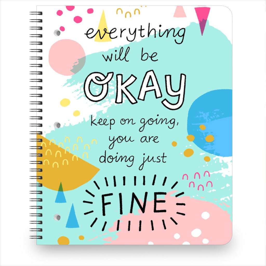 Everything Will Be Ok - Pastel Notebook, 8.5x11, Multicolor