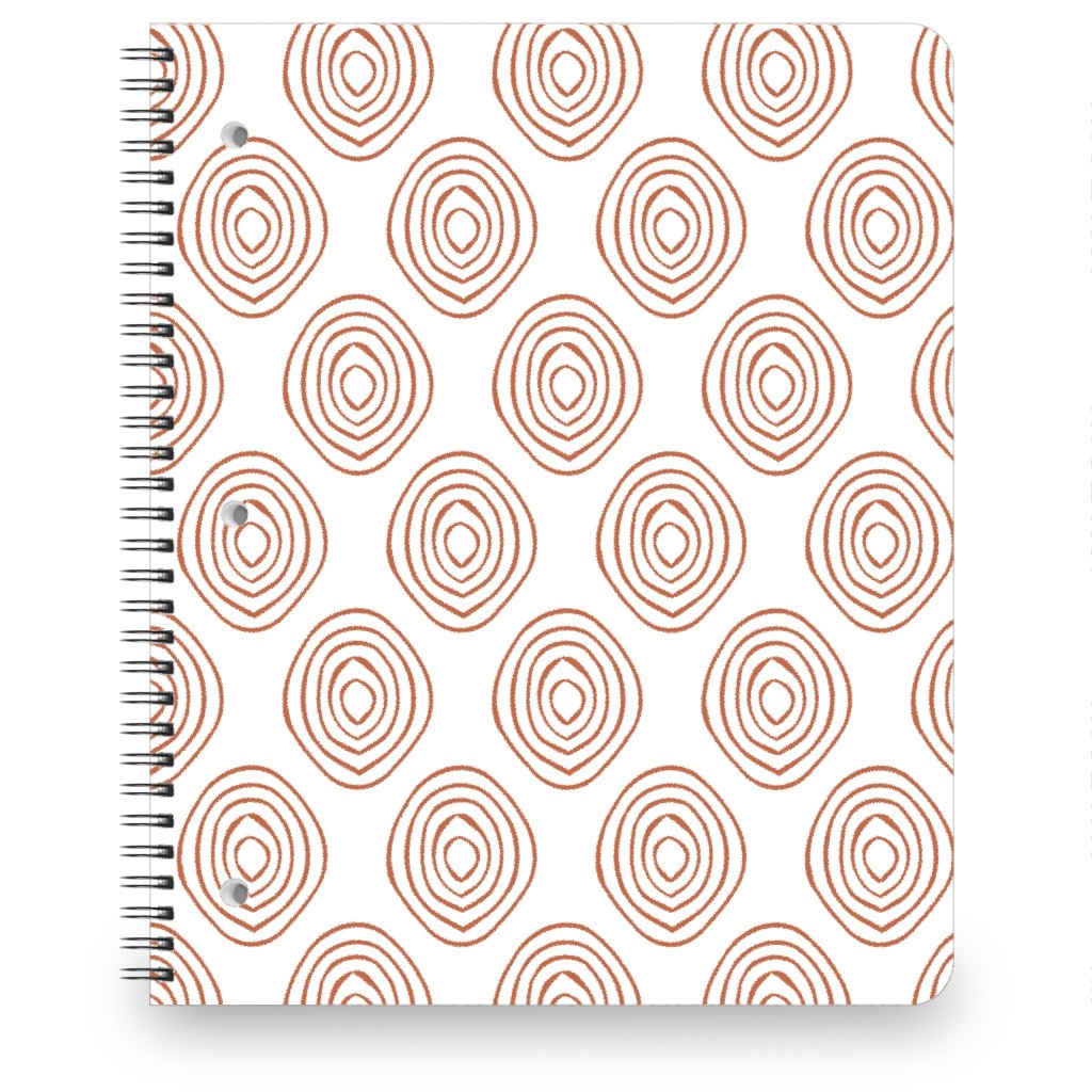 Abstract Circle - Terracotta Notebook, 8.5x11, Brown, Brown