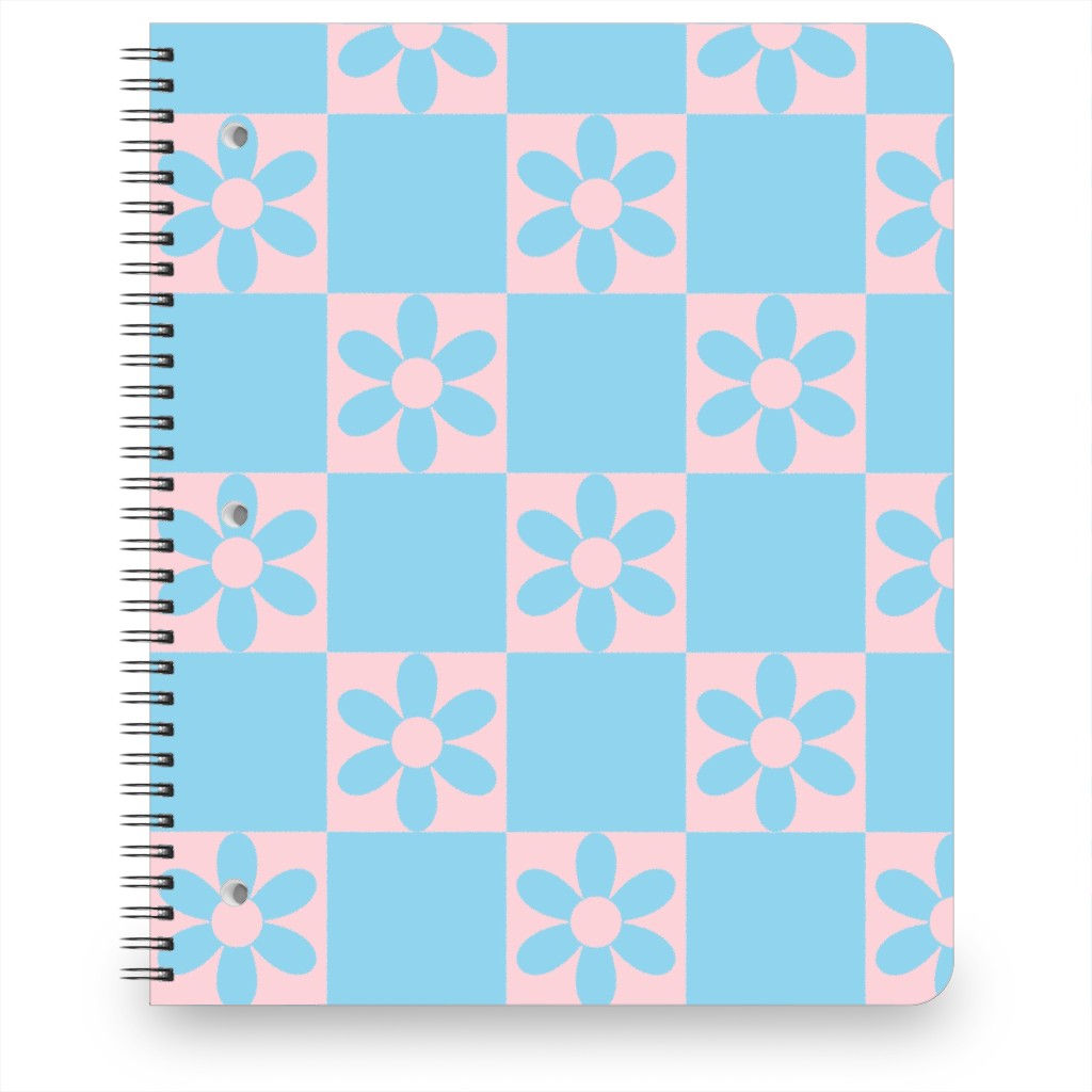 Daisy Checkerboard Notebook, 8.5x11, Blue