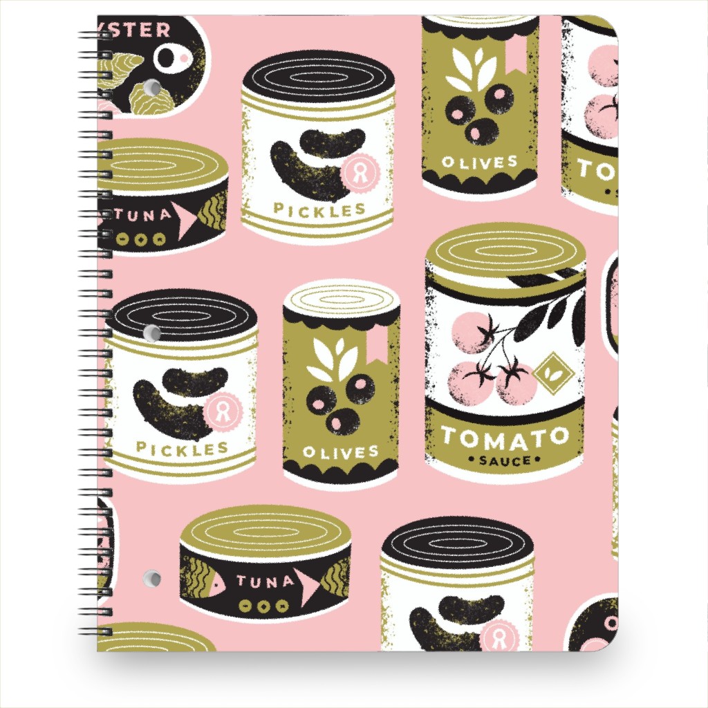 Canned Goods Notebook, 8.5x11, Pink, Priscilla