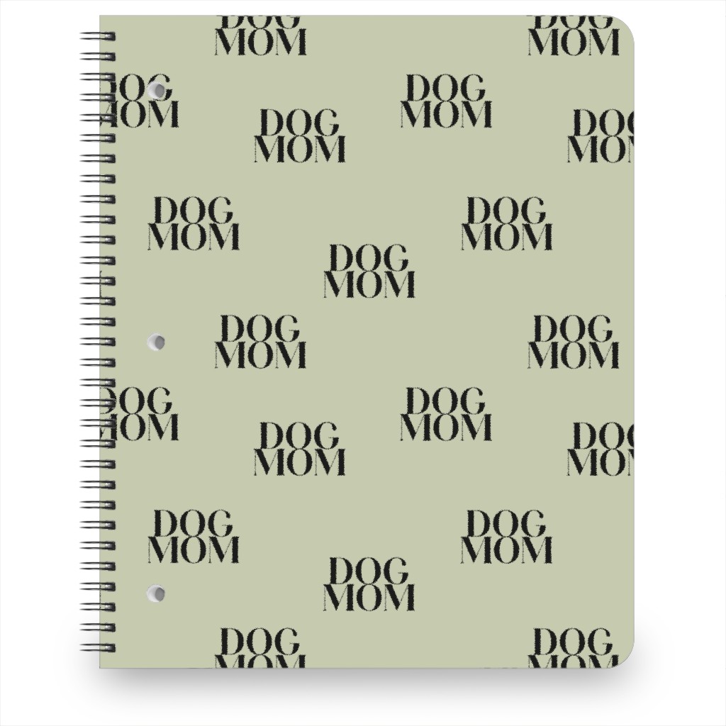 Dog Mom Notebook, 8.5x11, Green