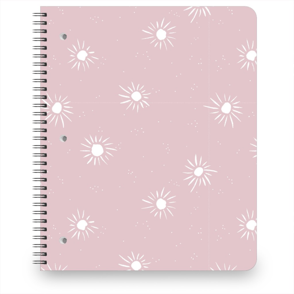 Seventies Retro Style Sunshine Notebook, 8.5x11, Pink, Orchid