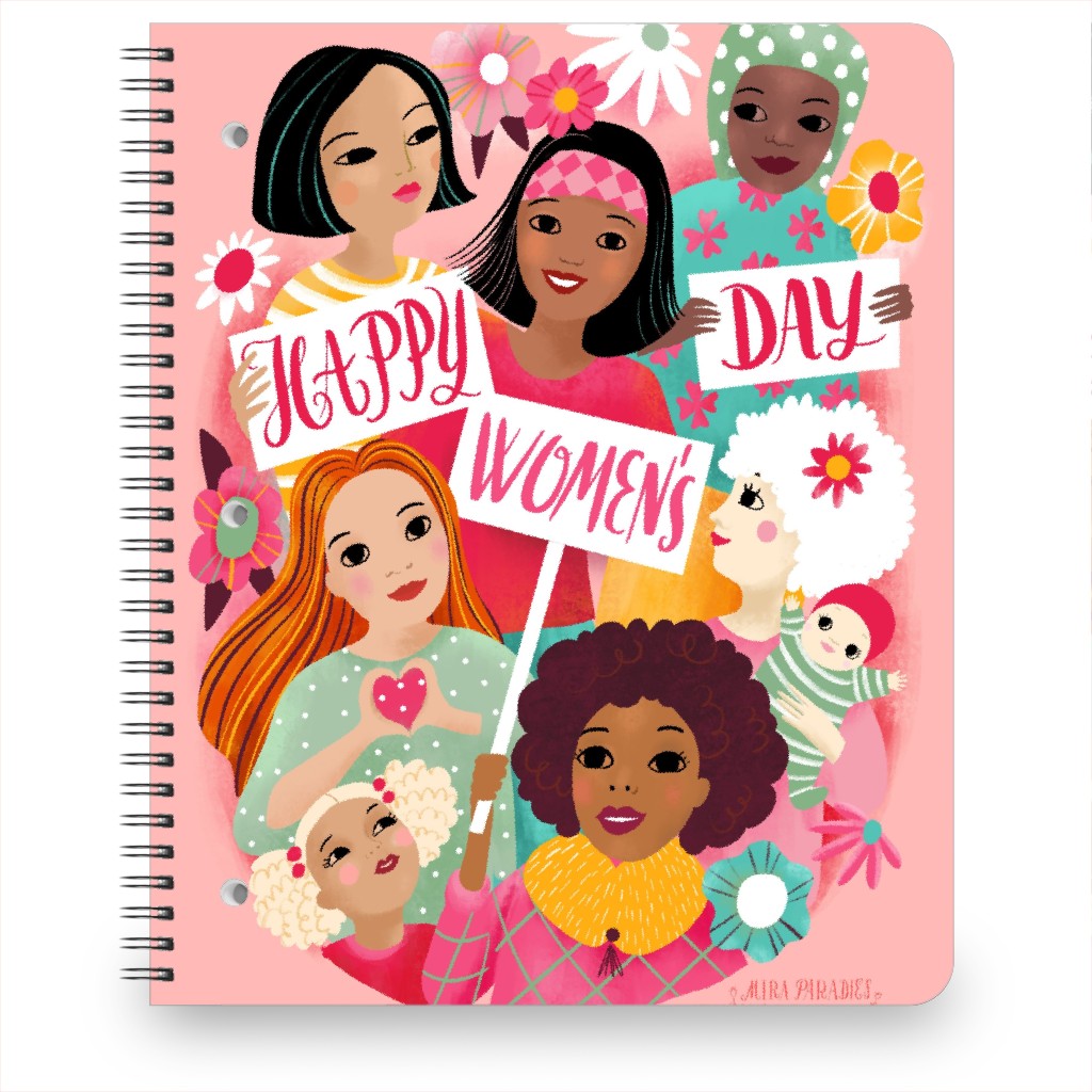 Happy Womens Day - Multi Notebook, 8.5x11, Multicolor