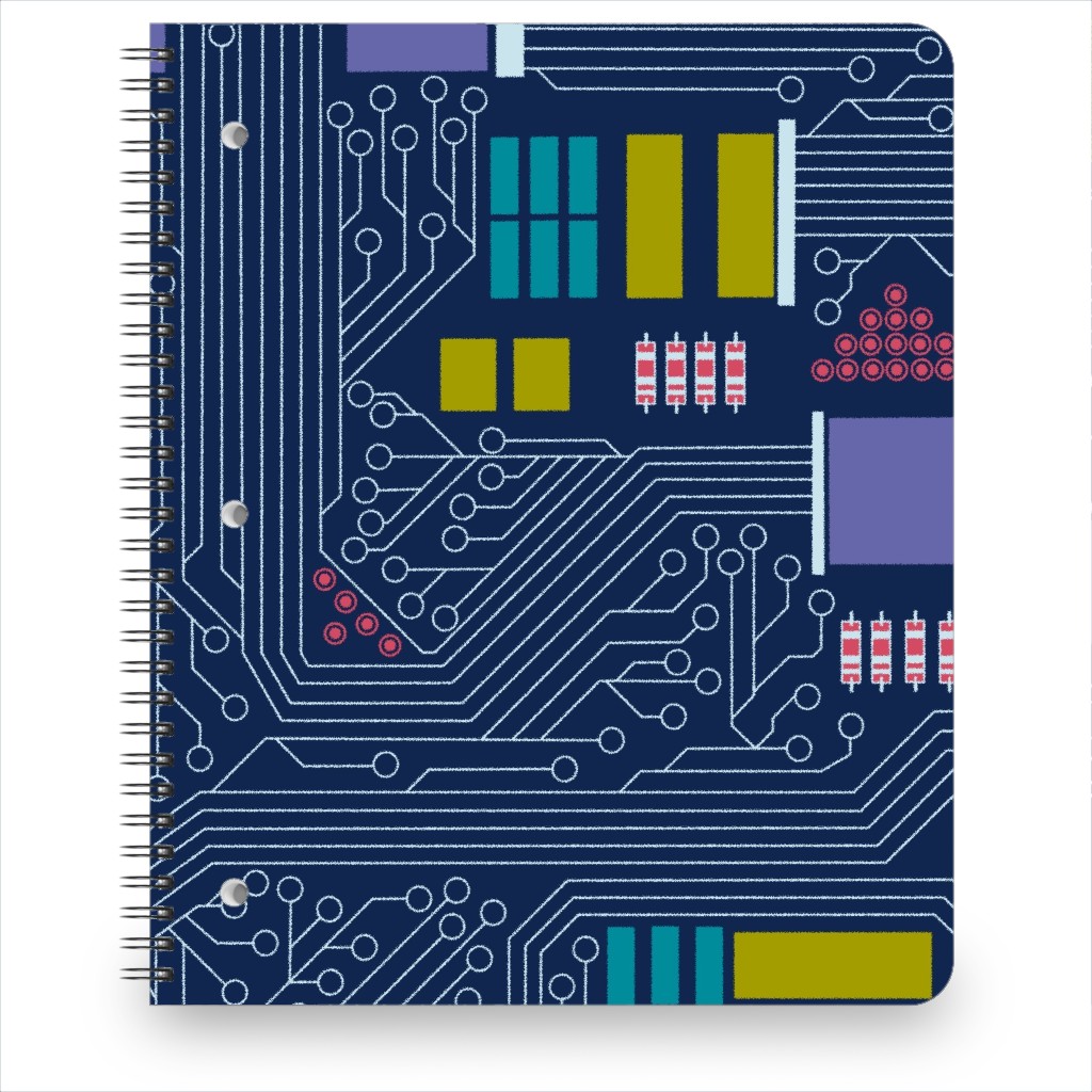 Motherboard Computer Science Notebook, 8.5x11, Blue