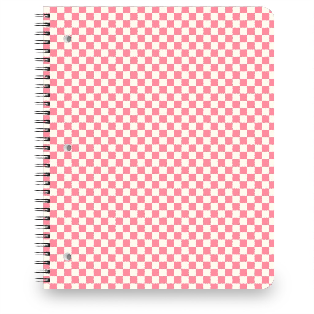 Checkered - Pink Notebook, 8.5x11, Pink