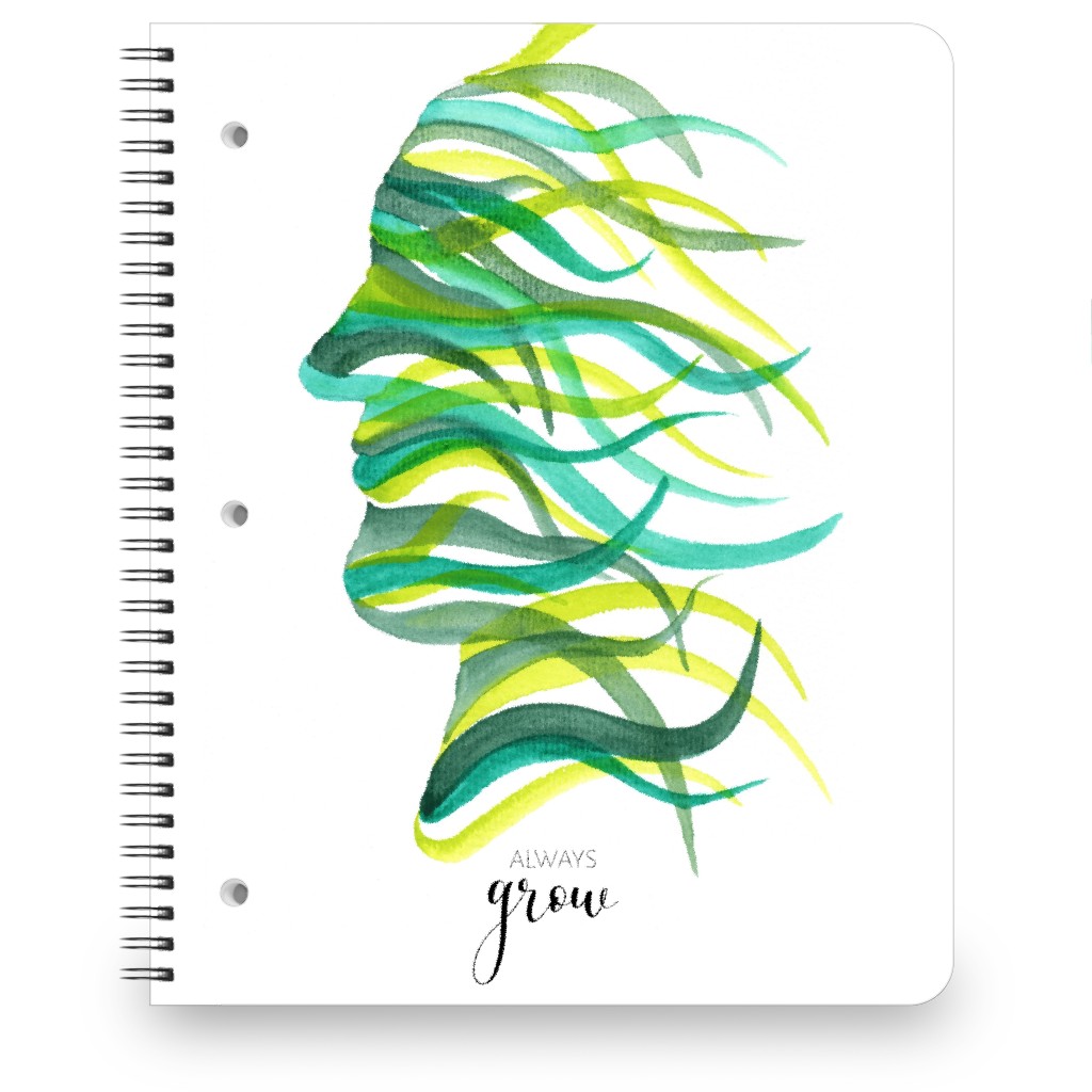 Always Grow - Green Notebook, 8.5x11, Green, Classic Green