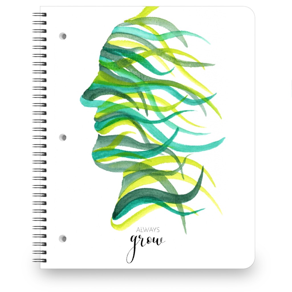 Always Grow - Green Notebook, 8.5x11, Green