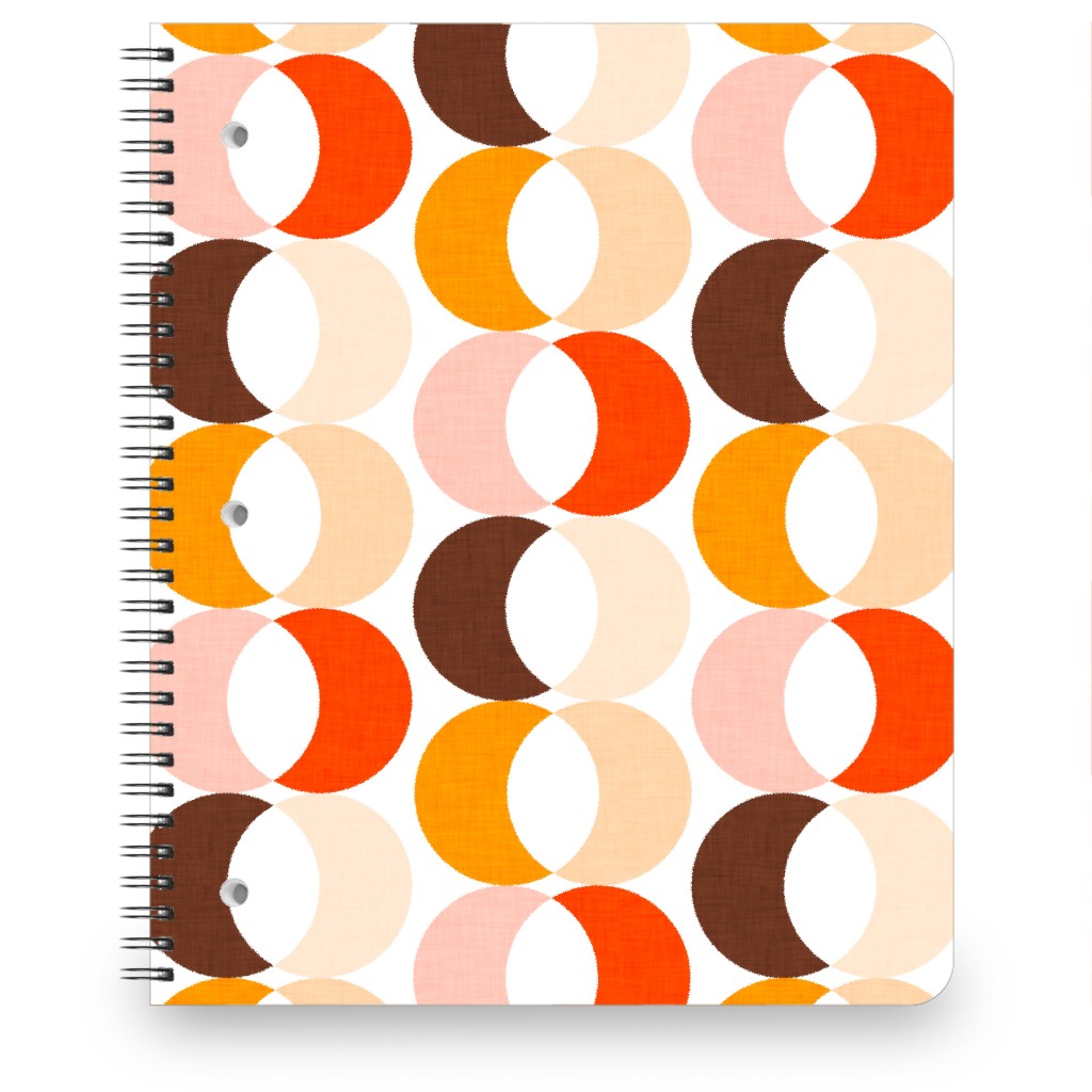 Retro Moon - Warm Notebook, 8.5x11, Multicolor