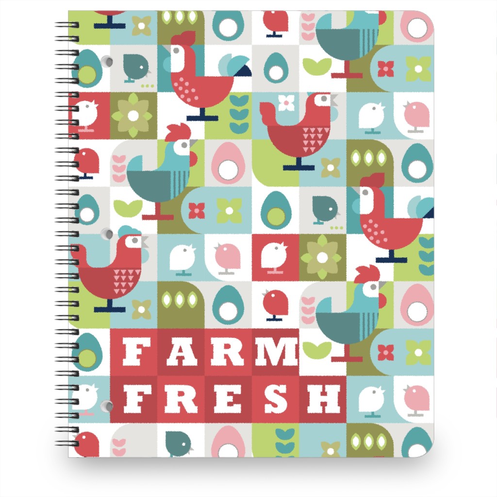 Farm Fresh Chicken and Eggs - Multi Notebook, 8.5x11, Multicolor