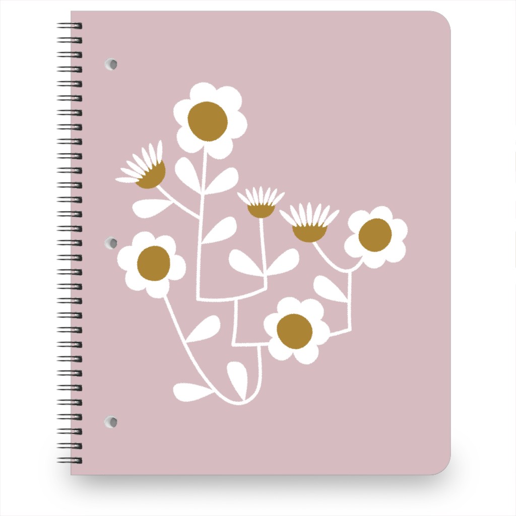 Mod Hanging Floral Notebook, 8.5x11, Pink