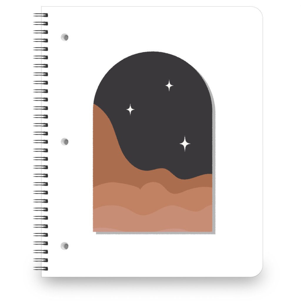 Abstract Landscapes in Windows Night Notebook, 8.5x11, Multicolor