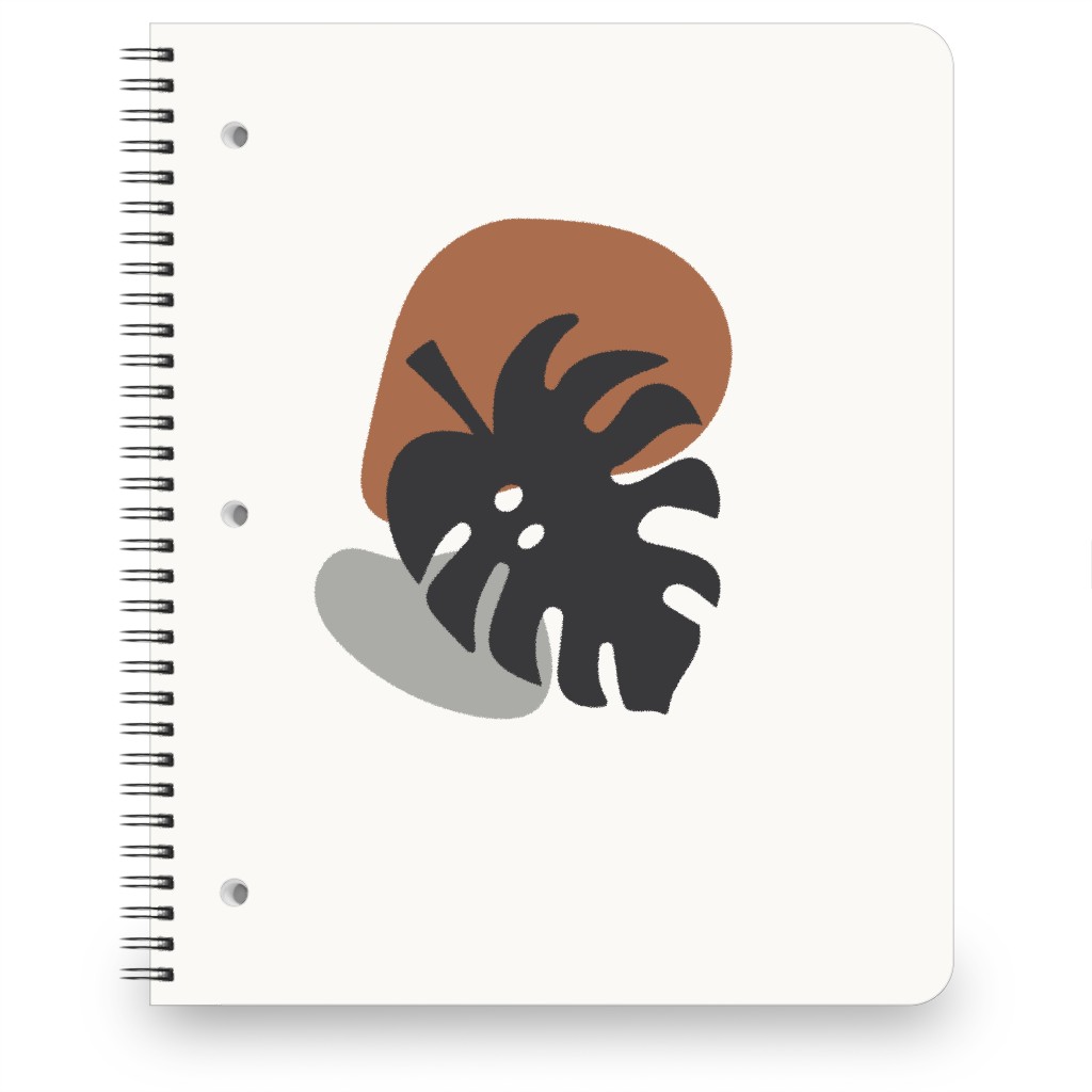 Shapes and Fern Leaf Ii Notebook, 8.5x11, Brown, Toast