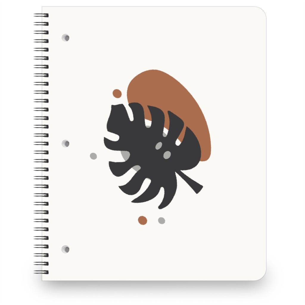 Shapes and Fern Leaf Iii Notebook, 8.5x11, Brown