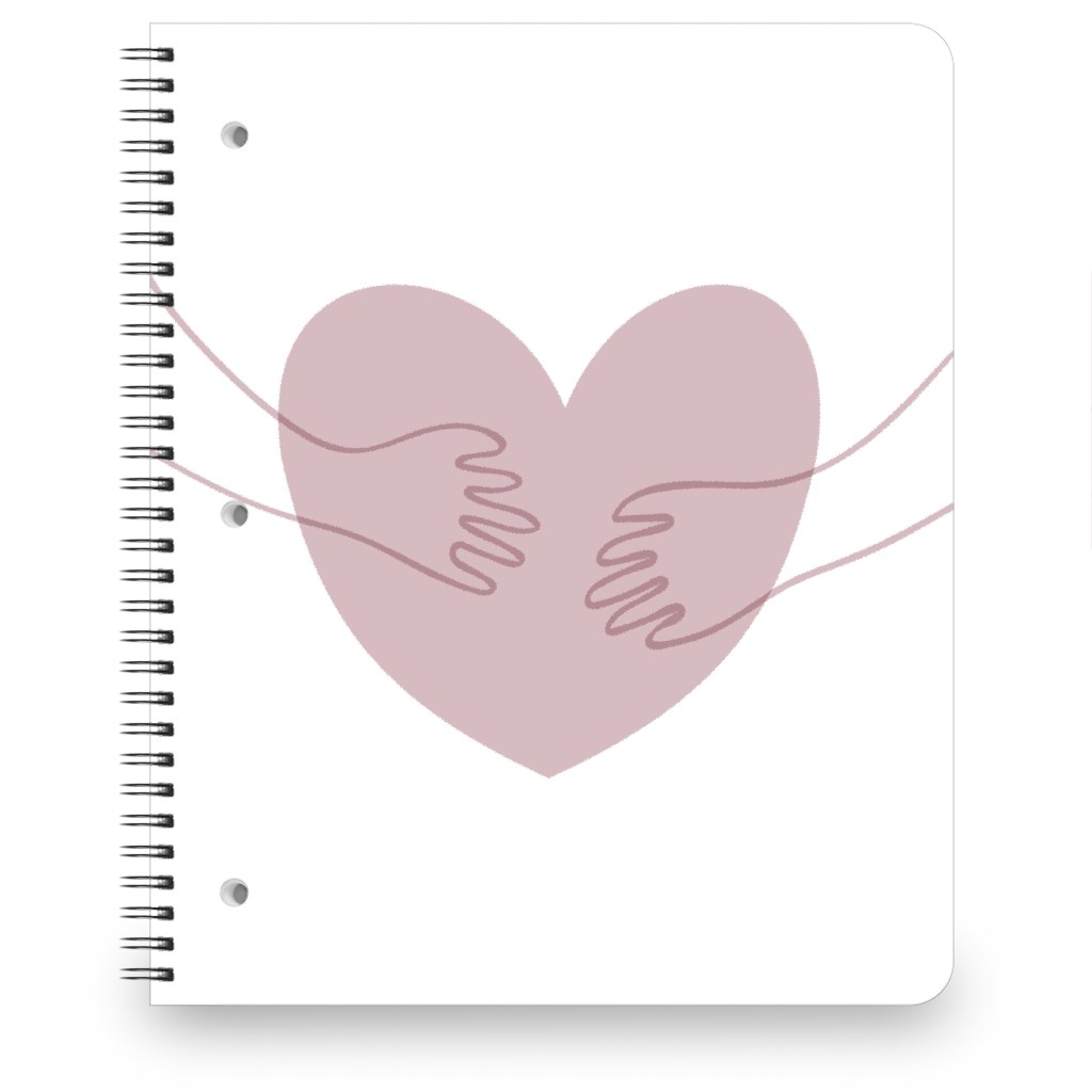 Hugs and Heart - Pink Notebook, 8.5x11, Pink