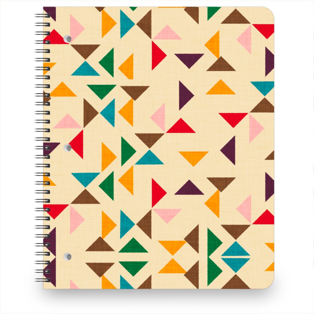Kilim Triangle - Multi on Beige Notebook, 8.5x11, Multicolor
