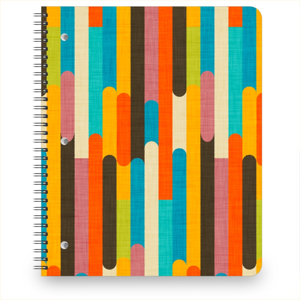 Retro Color Block Popsicle - Multi Notebook, 8.5x11, Multicolor