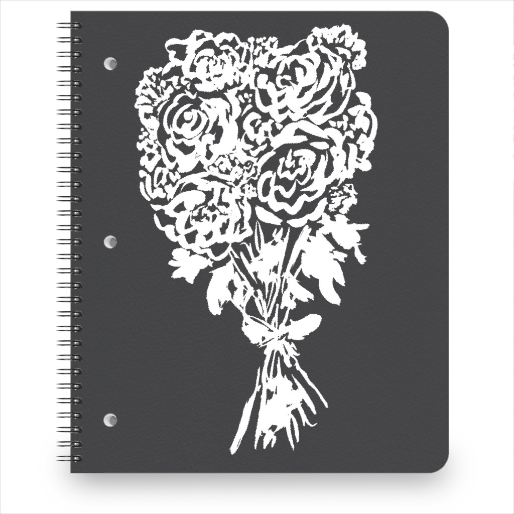 Summer Bouquet Notebook, 8.5x11, Gray