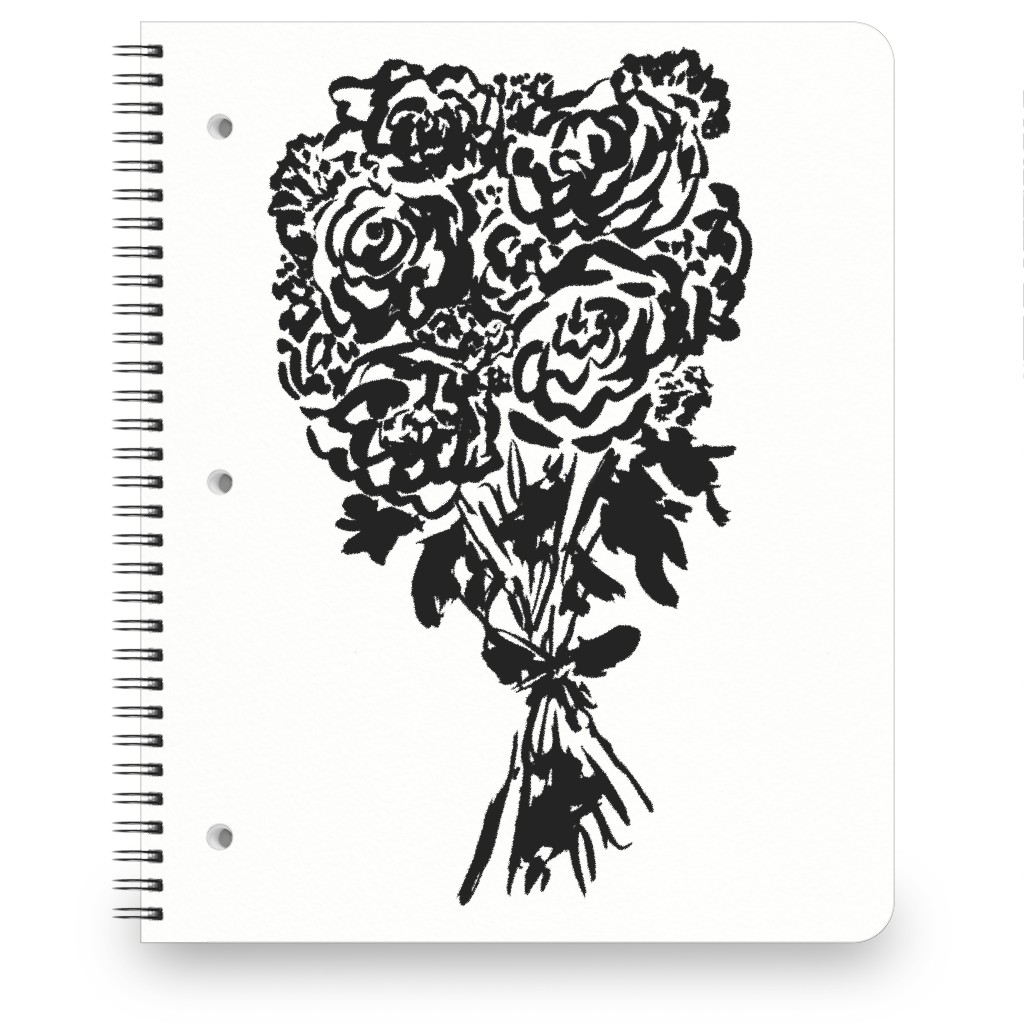 Summer Bouquet Notebook, 8.5x11, White